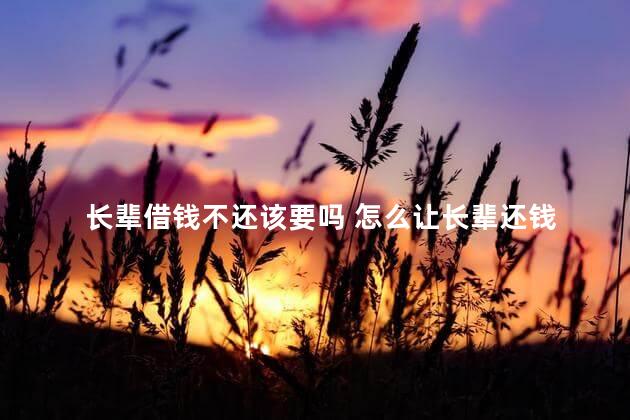 长辈借钱不还该要吗 怎么让长辈还钱